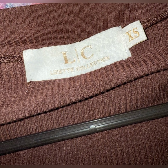 Brown Long Sleeve Bodysuit with Zipper - Picture 3 of 3